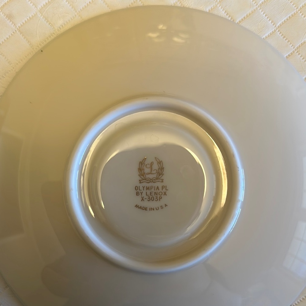 Olympic PL by lenox x-303p 2 set Ivory Saucer Made in US Platinum Lined 6inch - Picture 3 of 4